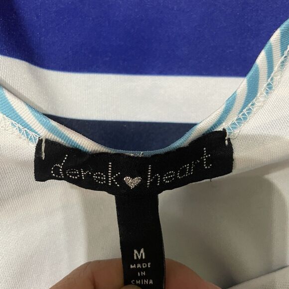 Y2K Derek Heart Size Medium Juniors Multi-color Striped Skater Dress - Picture 2 of 7